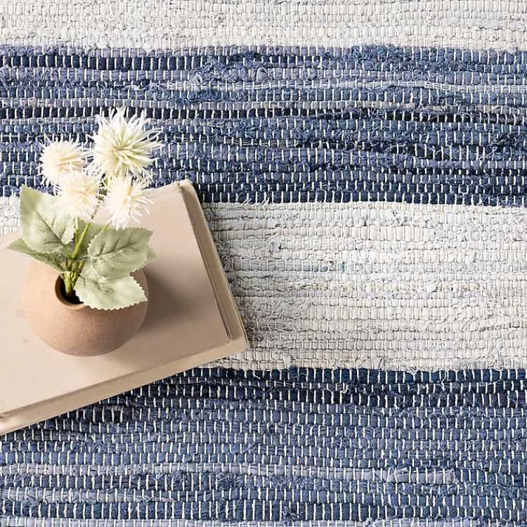 Kirklands Home Blue & White Striped Indoor/Outdoor Rug, 5x8 Sale