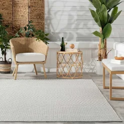 Kirklands Home Blue & White Trellis Indoor/Outdoor Rug, 5x8 Best
