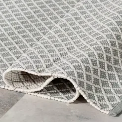 Kirklands Home Blue & White Trellis Indoor/Outdoor Rug, 4x6 Best