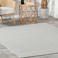 Kirklands Home Blue & White Trellis Indoor/Outdoor Rug, 4x6 Best