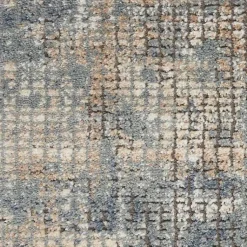 Kirklands Home Blue and Beige Tally Textured Area Rug, 3x5 Clearance