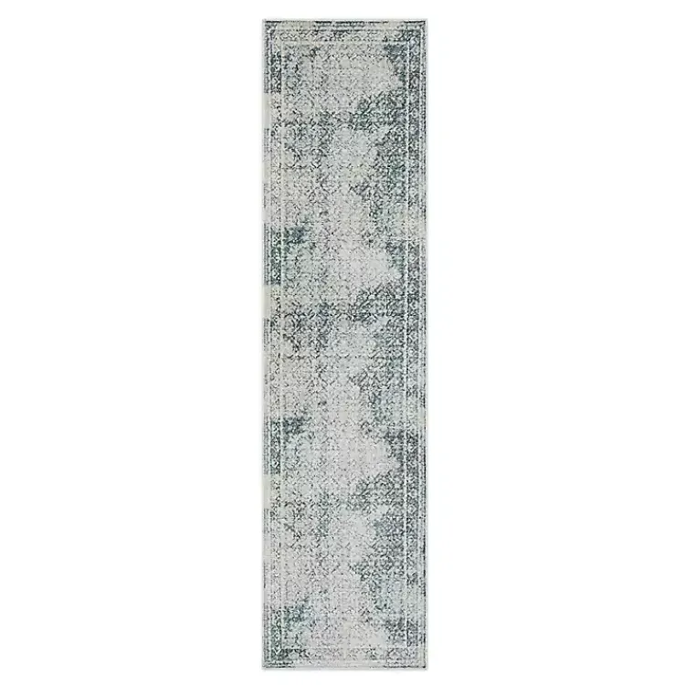 Kirklands Home Blue and Cream Blackwell Runner, 2x8 Best