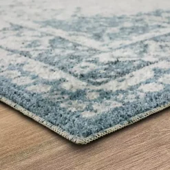 Kirklands Home Blue and Cream Blackwell Runner, 2x8 Best
