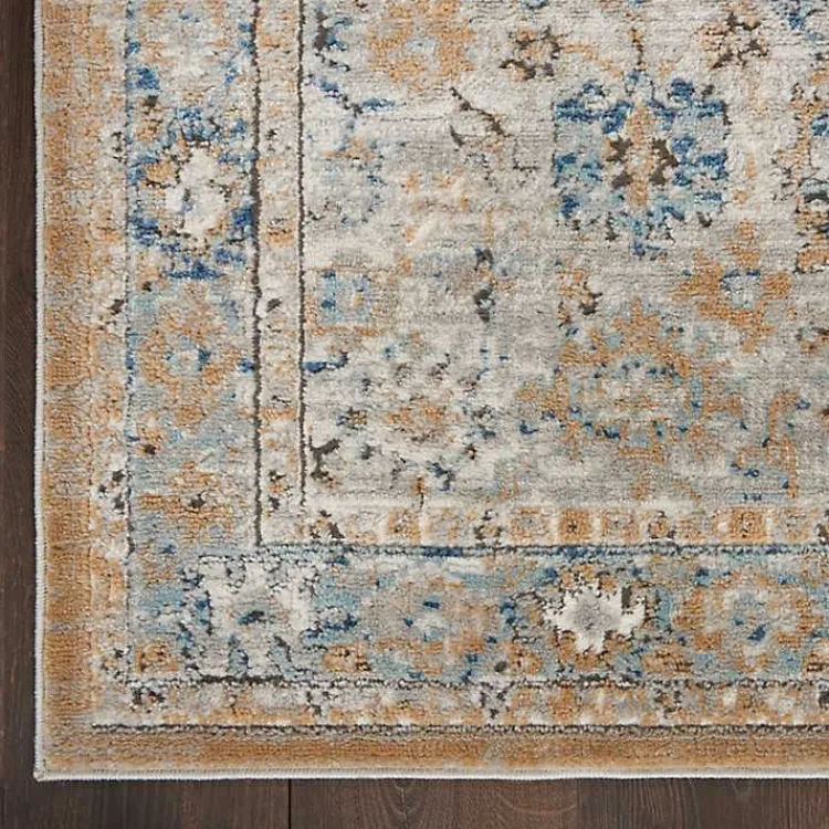 Kirklands Home Blue and Gray Bordered Trina Runner Discount