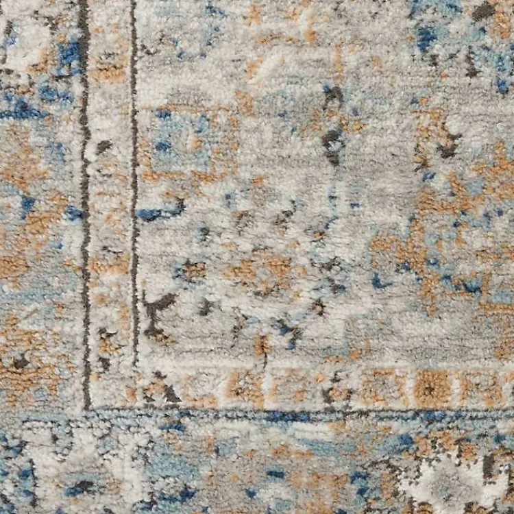 Kirklands Home Blue and Gray Bordered Trina Runner Discount