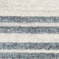 Kirklands Home Blue and Ivory Striped Moon Area Rug, 9x12 Clearance