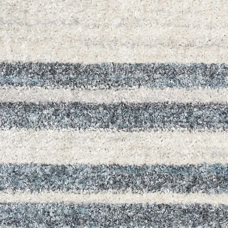 Kirklands Home Blue and Ivory Striped Moon Area Rug, 9x12 Clearance