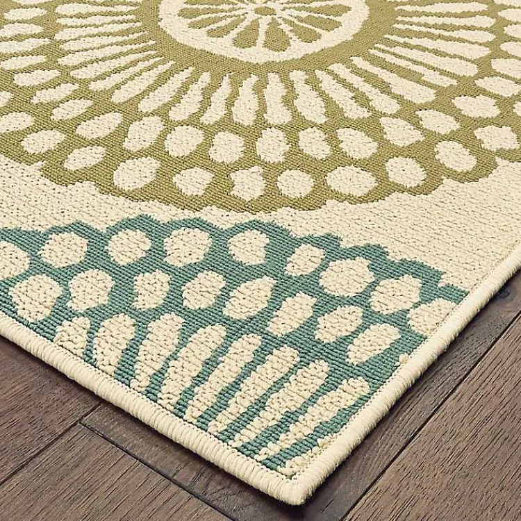 Kirklands Home Blue and Orange Circles Outdoor Area Rug, 5x7 Best