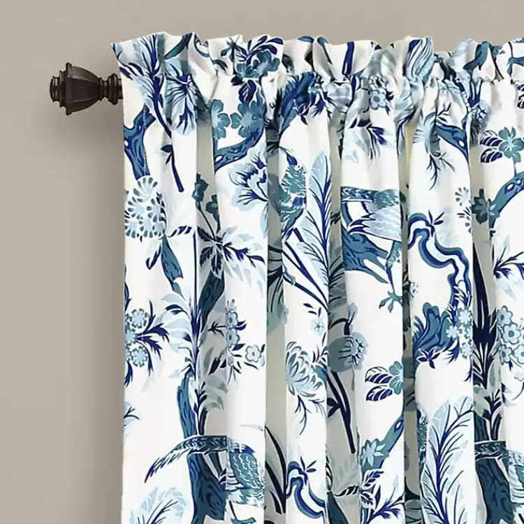 Kirklands Home Blue and White Dolores Curtain Panel Set, 95 in. New