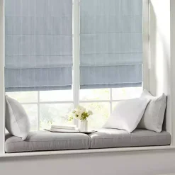 Kirklands Home Basketweave Cordless Roman Shade, 27 in. Blue Hot