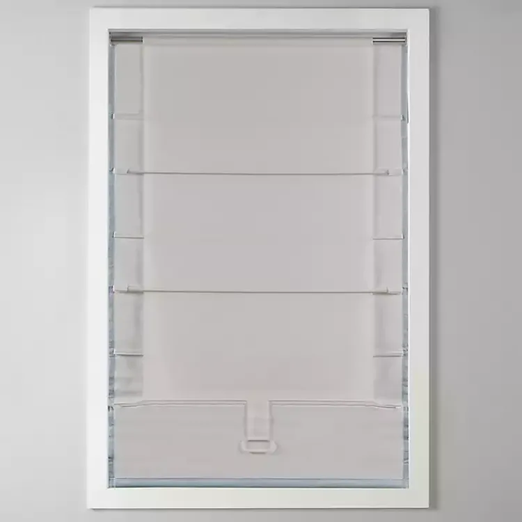 Kirklands Home Basketweave Cordless Roman Shade, 31 in. Blue Sale