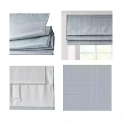 Kirklands Home Basketweave Cordless Roman Shade, 33 in. Blue Discount