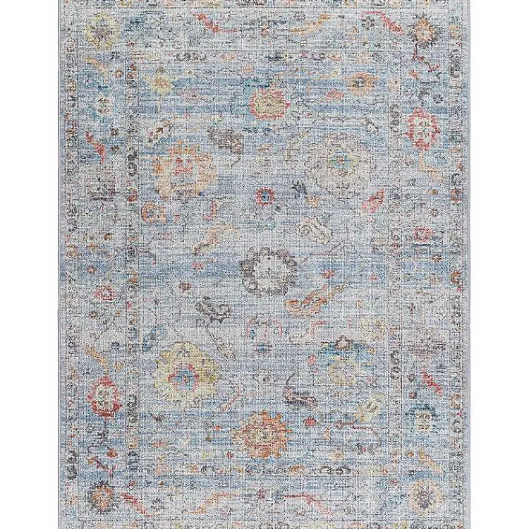 Kirklands Home Boho Calhoun Washable Area Rug, 7x10 Blue New