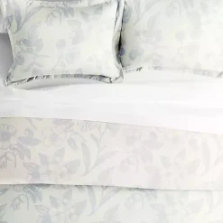 Kirklands Home Blue Botanical 3-pc. Queen Duvet Cover Set White