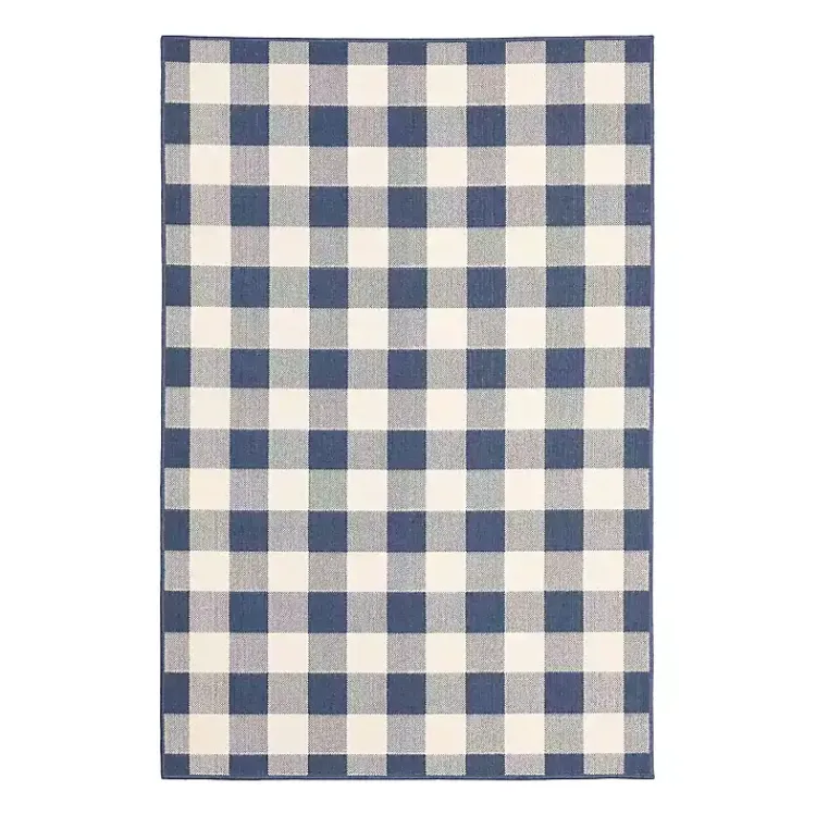 Kirklands Home Buffalo Check Outdoor Accent Rug, 2x3 Blue Discount