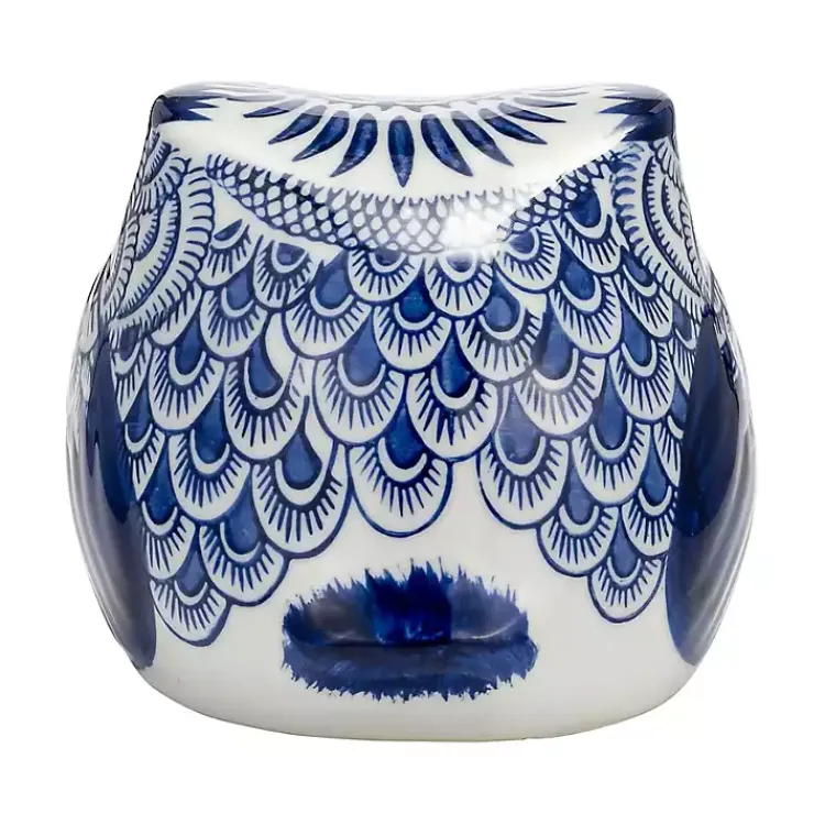 Statues & Figurines>Kirklands Home Blue Chinoiserie Owl Figurine