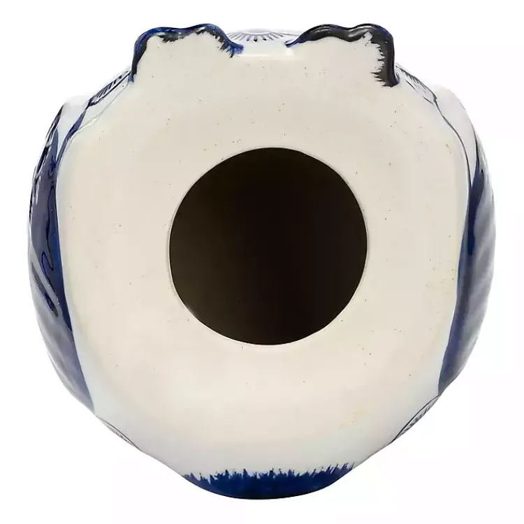 Statues & Figurines>Kirklands Home Blue Chinoiserie Owl Figurine