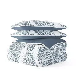 Kirklands Home Blue Damask Reversible 3-pc. Queen Quilt Set Hot