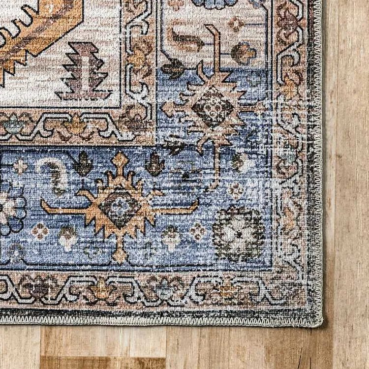 Kirklands Home Blue Distressed Medallion Washable Area Rug, 5x8 Online