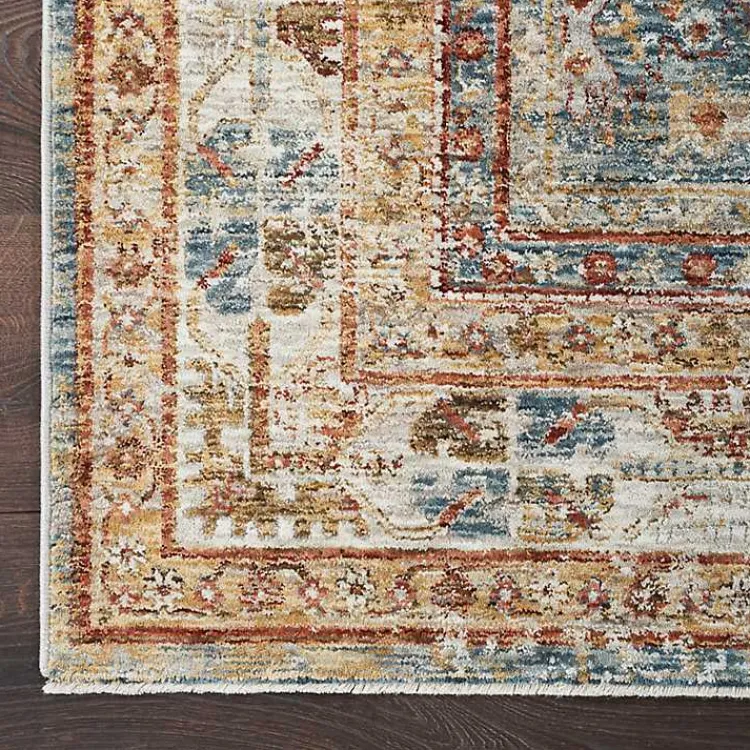 Kirklands Home Blue Distressed Multi Medallion Area Rug, 5x7 Hot