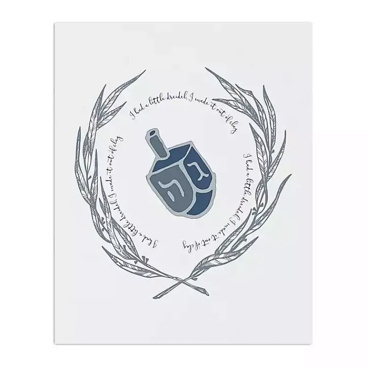 Hanukkah Decorations>Kirklands Home Blue Dreidel Canvas Art Print