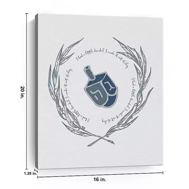 Hanukkah Decorations>Kirklands Home Blue Dreidel Canvas Art Print