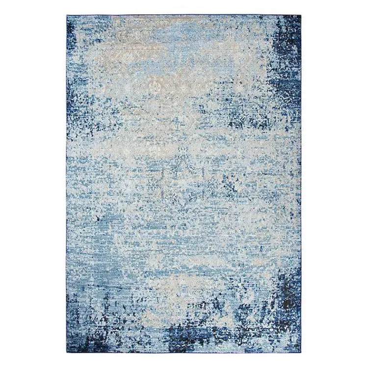 Kirklands Home Blue Edward Overdyed Area Rug, 8x10 New