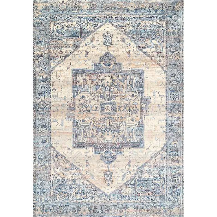 Kirklands Home Blue Eli Medallion Fringe Area Rug, 8x10 Sale
