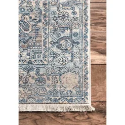 Kirklands Home Blue Eli Medallion Fringe Area Rug, 8x10 Sale