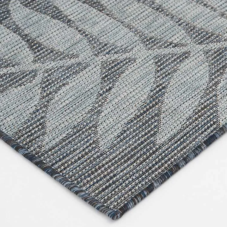 Kirklands Home Fern Leaves Indoor/Outdoor Area Rug, 5x7 Blue Clearance