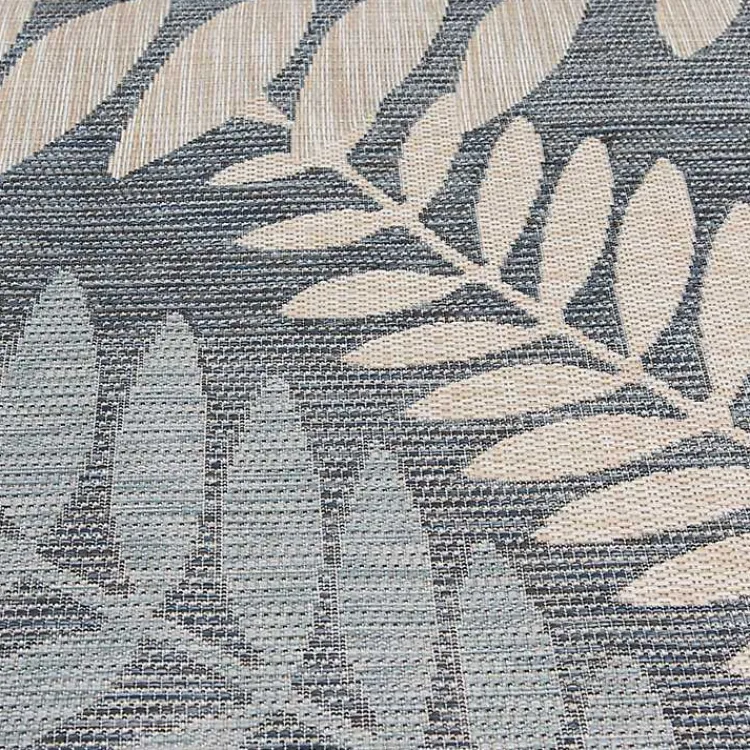 Kirklands Home Fern Leaves Indoor/Outdoor Area Rug, 5x7 Blue Clearance
