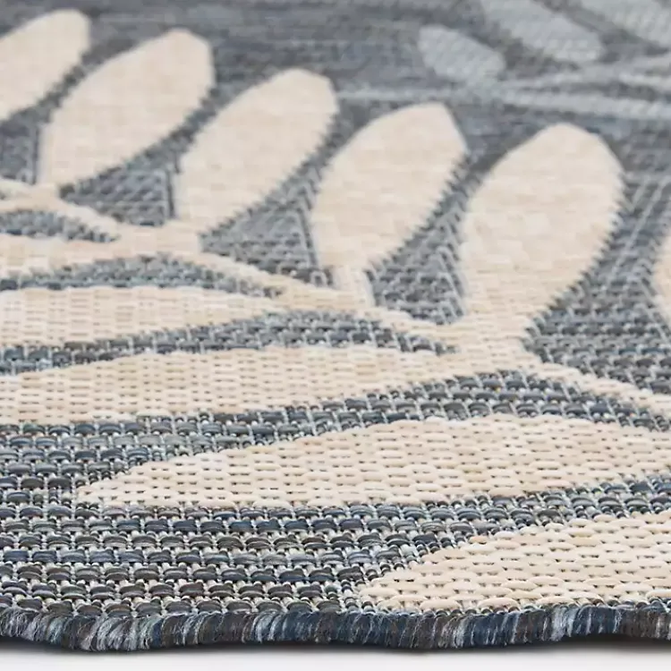 Kirklands Home Fern Leaves Indoor/Outdoor Area Rug, 5x7 Blue Clearance