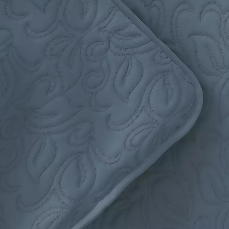 Kirklands Home Floral Stitch 3-pc. King Quilt Set Blue