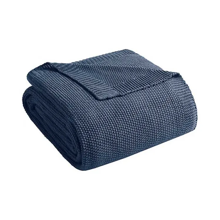 Blankets & Throws>Kirklands Home Full/Queen Rylan Knit Blanket Blue