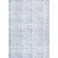 Kirklands Home Blue Geometric Pattern Washable Runner