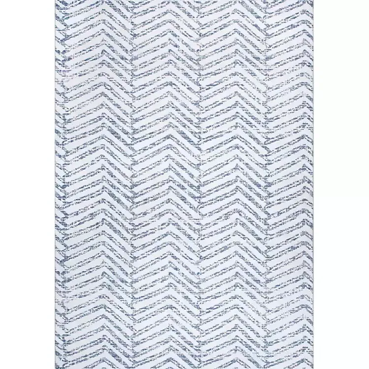 Kirklands Home Blue Geometric Pattern Washable Runner