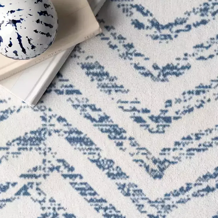 Kirklands Home Blue Geometric Pattern Washable Runner