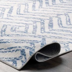 Kirklands Home Blue Geometric Pattern Washable Runner