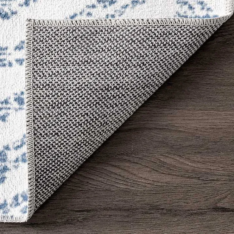 Kirklands Home Blue Geometric Pattern Washable Runner