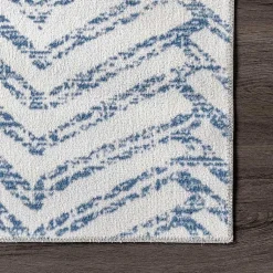 Kirklands Home Blue Geometric Pattern Washable Area Rug, 4x6 New