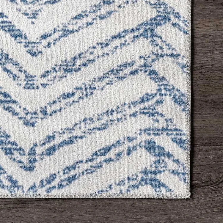 Kirklands Home Blue Geometric Pattern Washable Area Rug, 4x6 New
