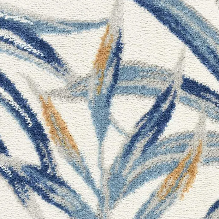 Kirklands Home Blue Grand Leaf Coastal Area Rug, 5x7