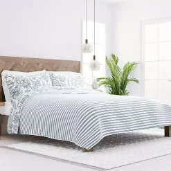 Kirklands Home Blue Jacobean Reversible 3-pc. Queen Quilt Set Outlet
