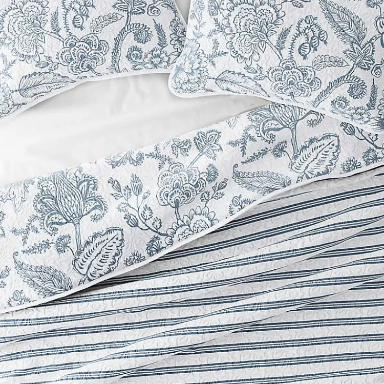Kirklands Home Blue Jacobean Reversible 3-pc. Queen Quilt Set Outlet