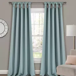 Kirklands Home Knotted Curtain Panel Set, 84 in. Blue Best
