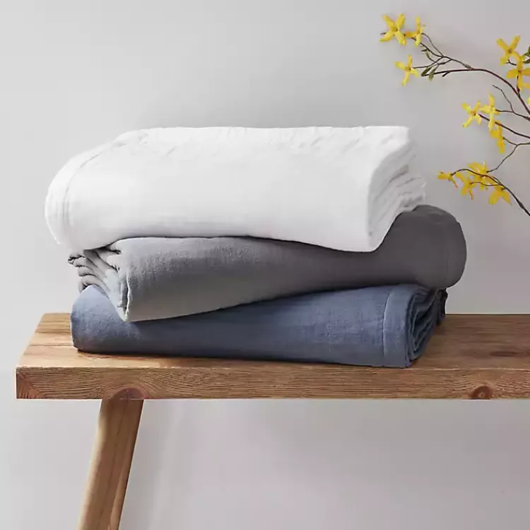 Blankets & Throws>Kirklands Home Lightweight King Blanket Blue