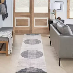 Kirklands Home Blue Linear Geometric Washable Runner, 2x12 Sale