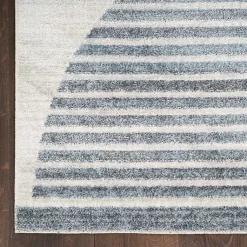 Kirklands Home Blue Linear Geometric Washable Area Rug, 9x12 New