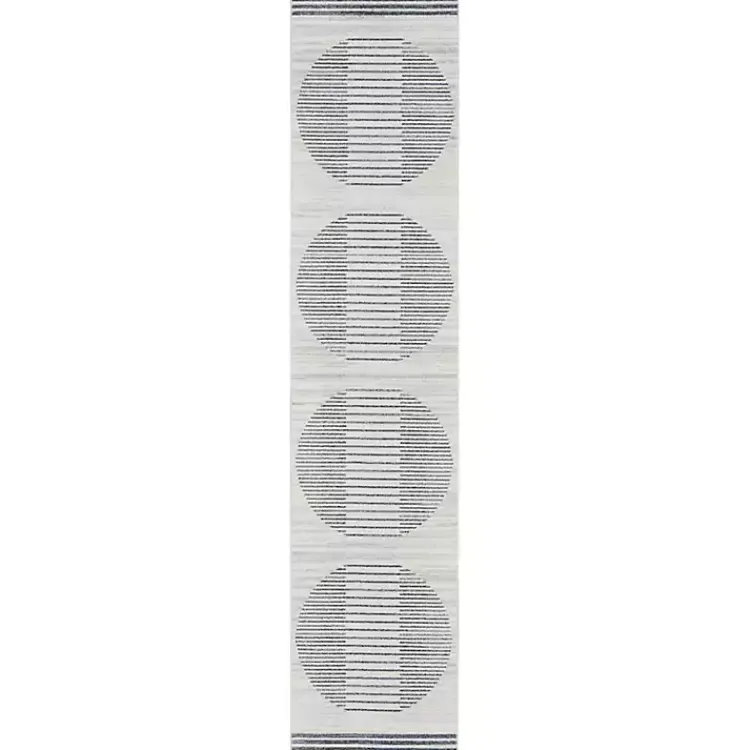Kirklands Home Blue Linear Sphere Washable Runner, 2x10 New