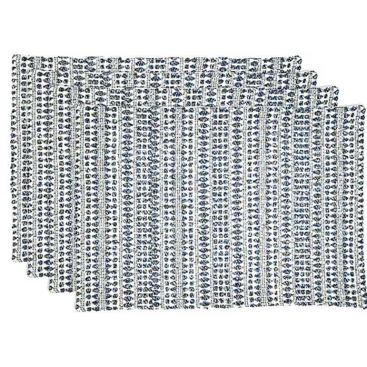 Kirklands Home Lines Woven Placemats, Set of 4 Blue New